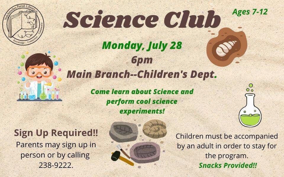 Science Club (Ages 6-12)